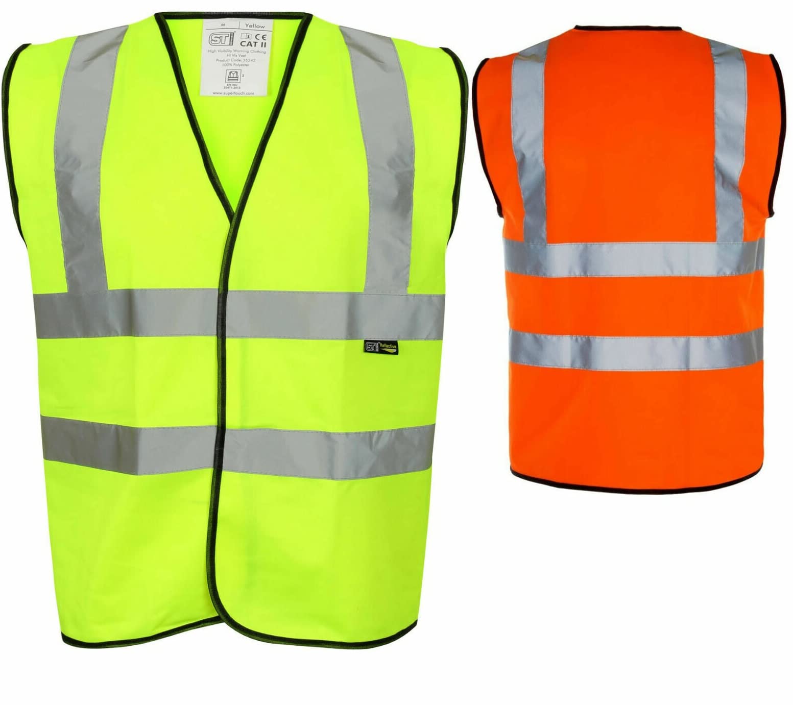 Reflective Vest Fluorescent Safety Vests High Visibility Waistcoat Reflective jackets Reflective Strip Outdoor Running Walking Motor Bicycle Drivers