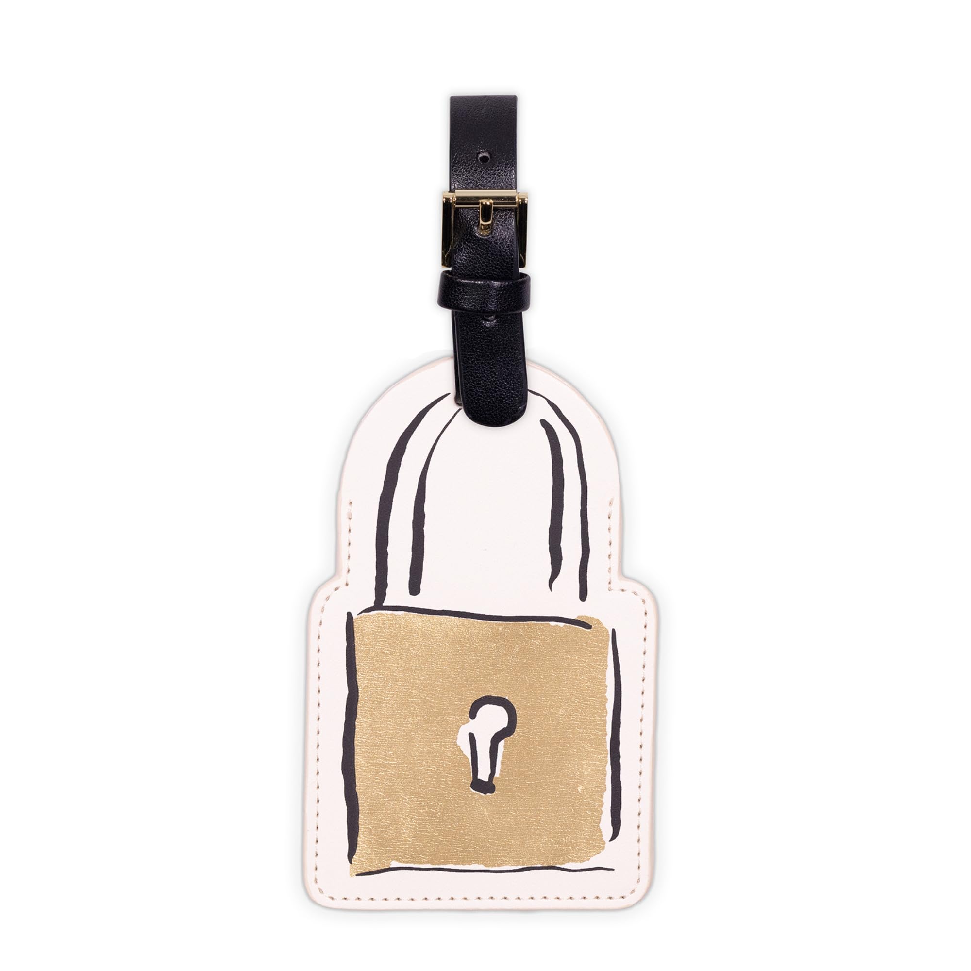 Kate Spade New York Cute Luggage Tag for Women, Durable Vegan Leather Suitcase Tag, Unique Luggage Identifier, Let's Wander