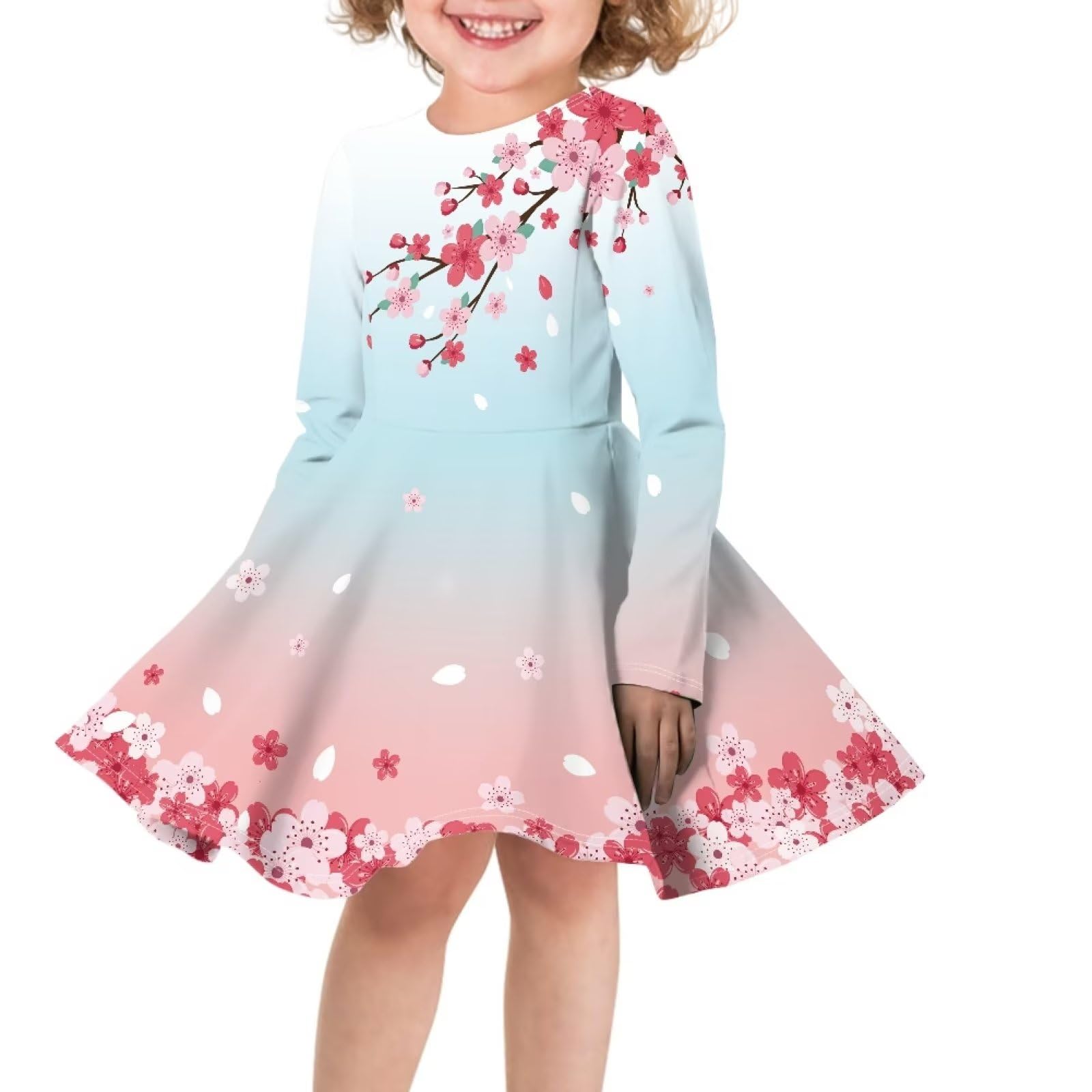 Petal A-Line Swing Dresses For Kids Girls 9-10