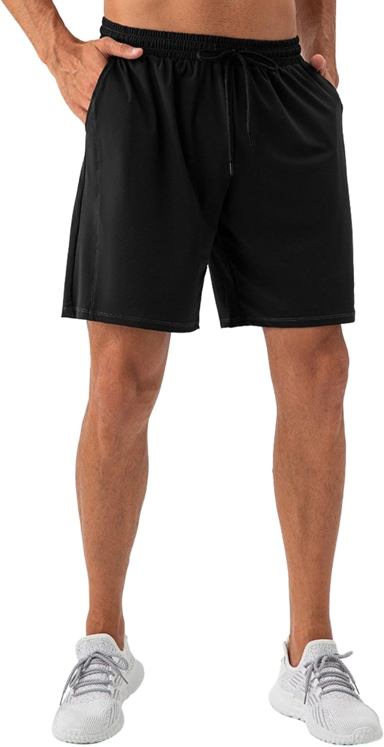 Men’s Athletic Shorts 6” Inseam: Lightweight, Stretchy, Sweat-Wicking, No Liner, Gym-Training & Everyday Wear | Stay Smiling