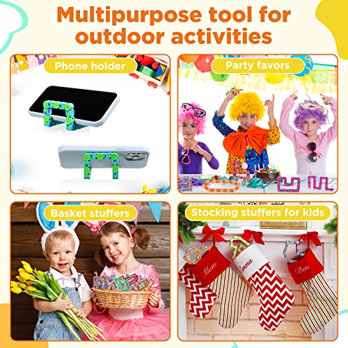 60 Pieces 24 Links Of Wacky Track Fidget Toy Fidget Wacky Tracks Colorful Snake Snap Toys Wacky Track Easter Gifts For Kids Adult Autism Stress Relief Therapy Toys Keeps Fingers Busy And Mind Focused #TOP6