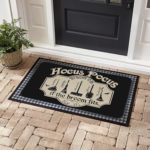 Miniatura 2 de Hocus Pocus, tapete decorativo de bienvenida de Halloween, 17 x 29 pulgadas, tapete decorativo antideslizante y lavable, para interiores y