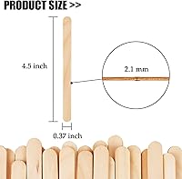 Vista 3 de KTOJOY 200 Pcs Craft Sticks Ice Cream Sticks Natural Wood Popsicle Craft Sticks 4.5 inch Length Treat Sticks Ice Pop Sticks for DIY Crafts
