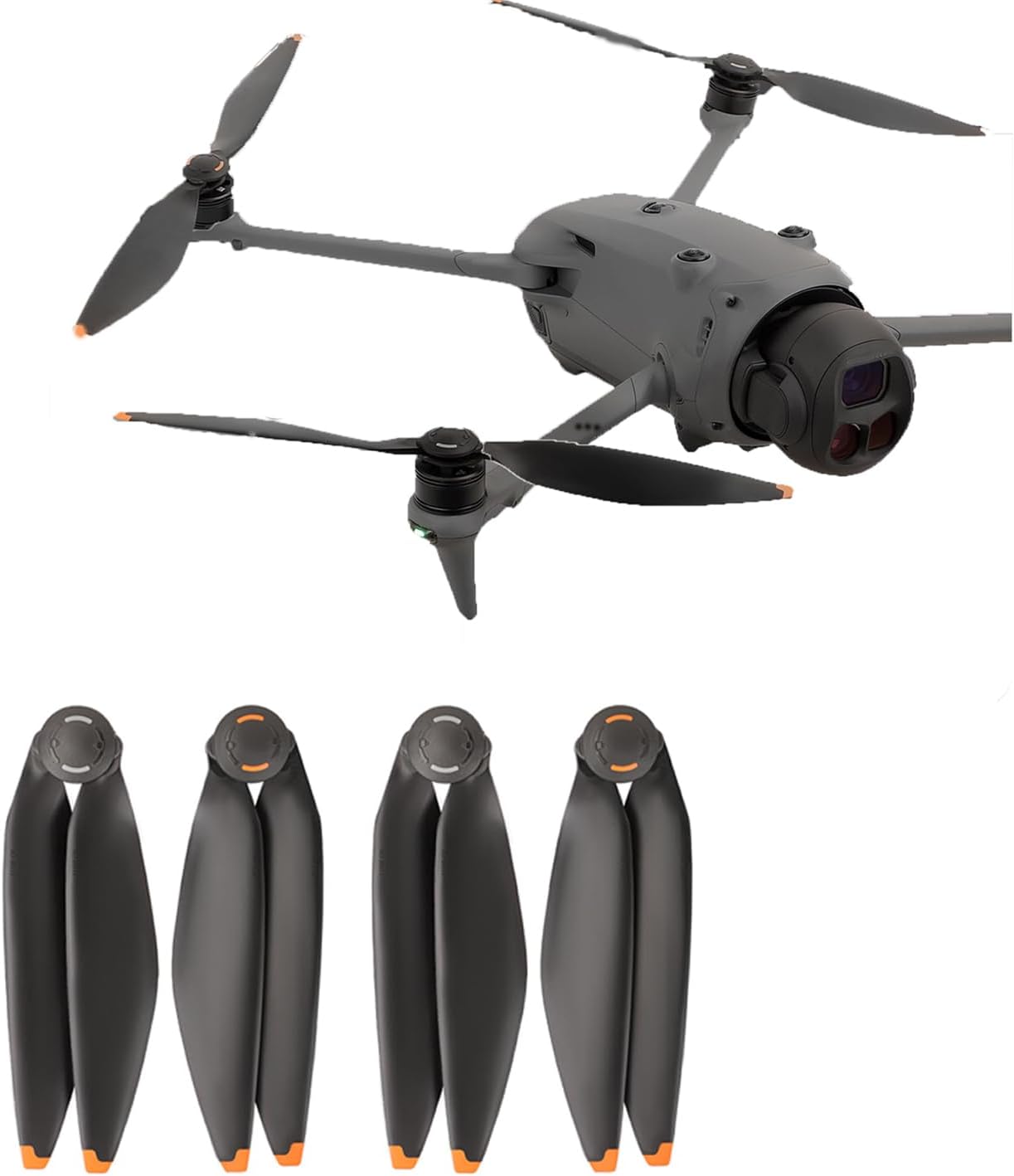 2Pair Replacement Propellers for Mavic 4 Pro Drone - Quick Release Low Noise Propeller Blades Compatible with DJI Mavic 4 Pro (4 Blades Total) (Silver-tip)