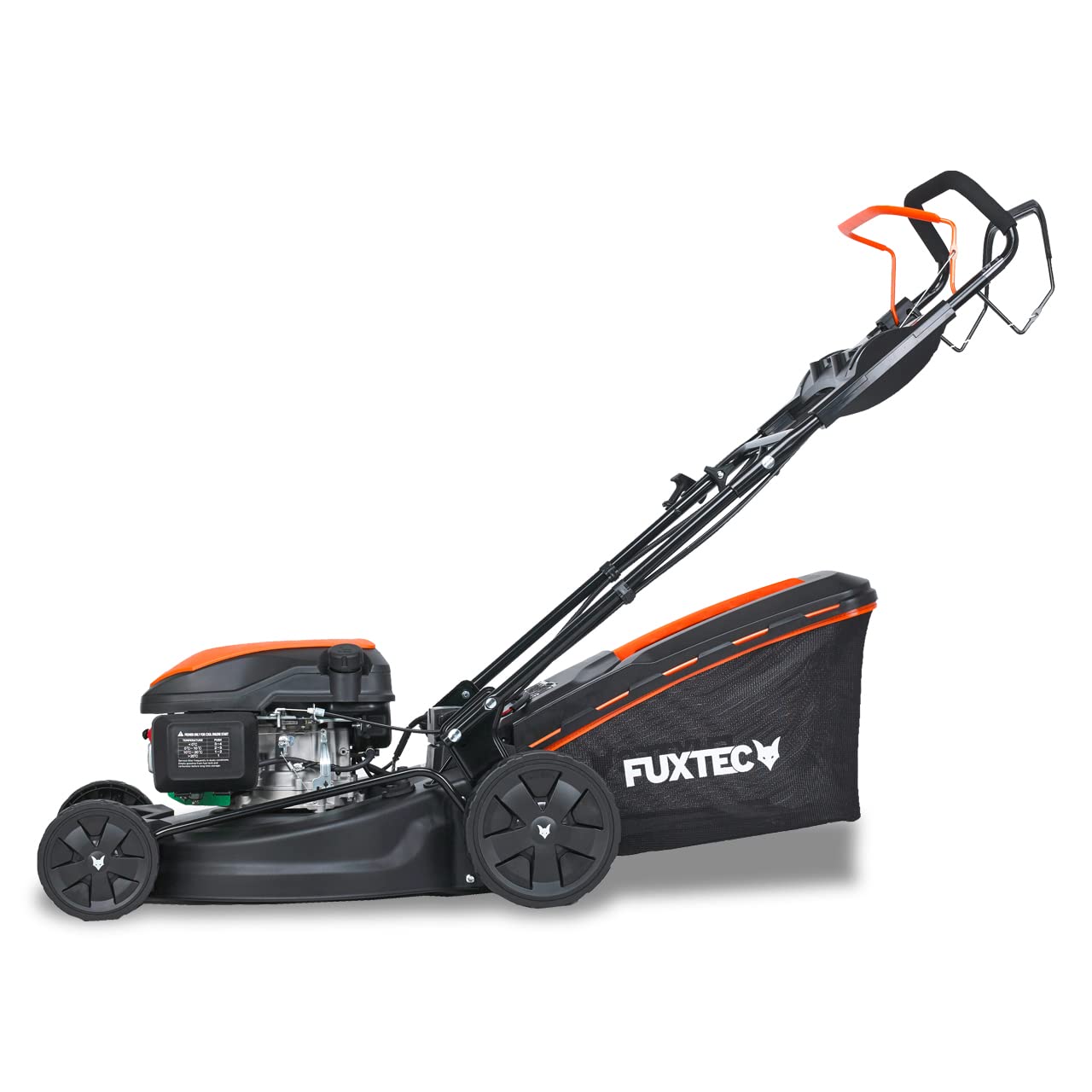 FUXTEC Tagliaerba a scoppio semovente RM5170eS 4in1-4 CV,Tosaerba a benzina 4 tempi trazionato avviamento elettrico,Larghezza di taglio 51cm - cesto raccoglierba 60L,mulching scarico laterale