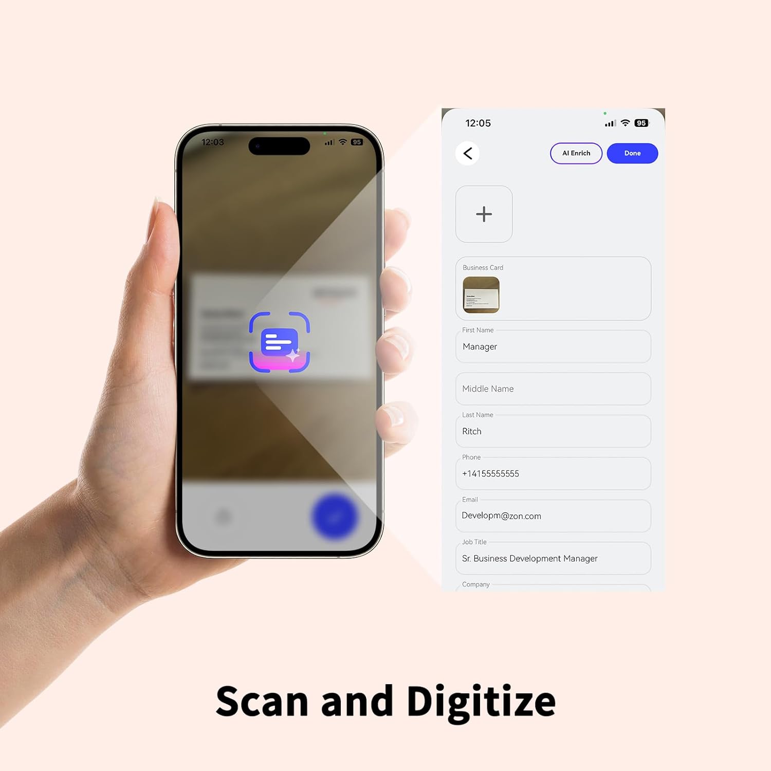 AI Smart Digital Business Card, Scan and Digitize | Automated Contacts Enrichment | Voice Notes Transcription | AI Drafts Follow-Up Email | NFC Tap to Share | Eco-Friendly