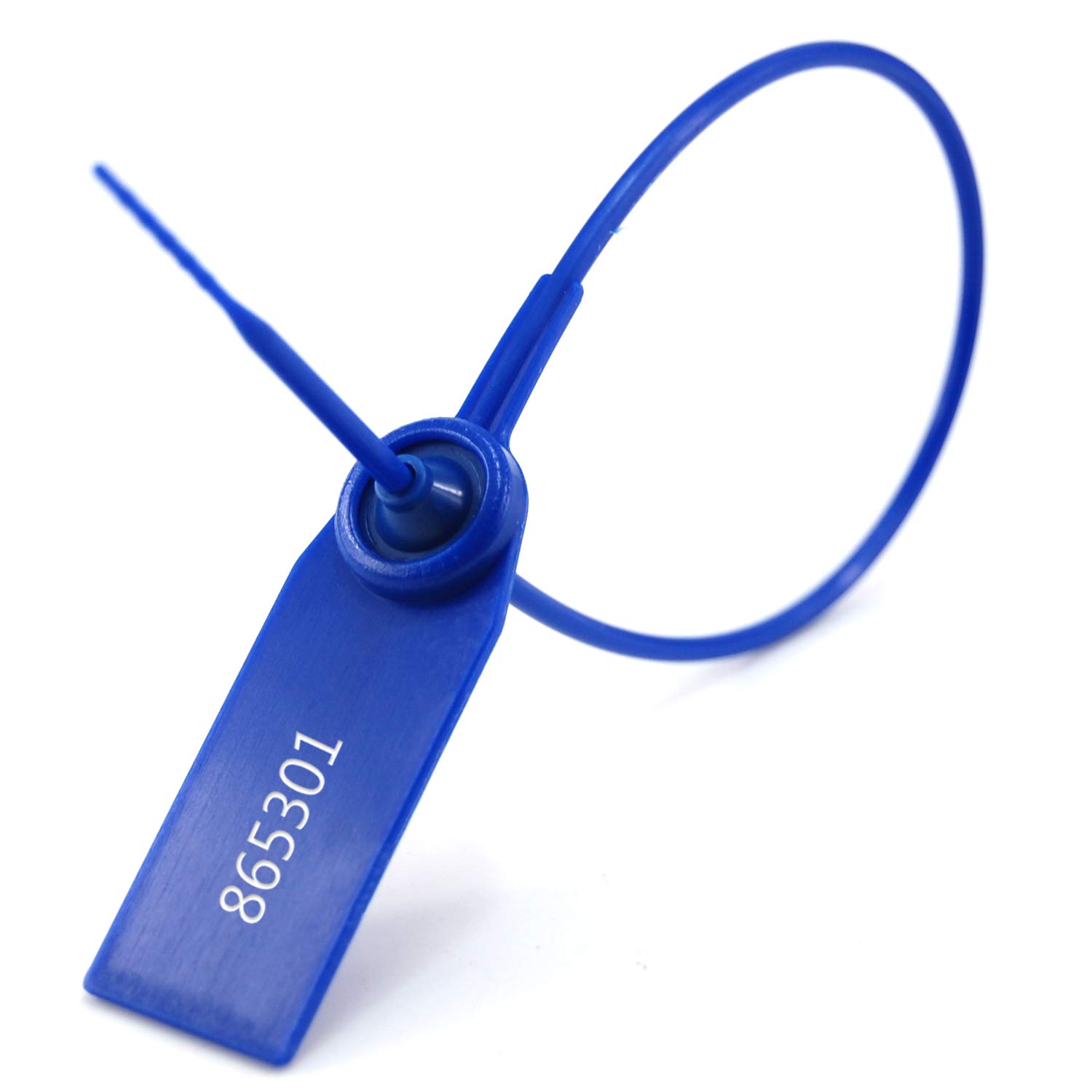 100 pcs Security Seals Tamper Proof Tag Numbered Shipping Seal Pull Tite Label Safety Tag Disposable Zip Ties for Baggages Sack(Blue)