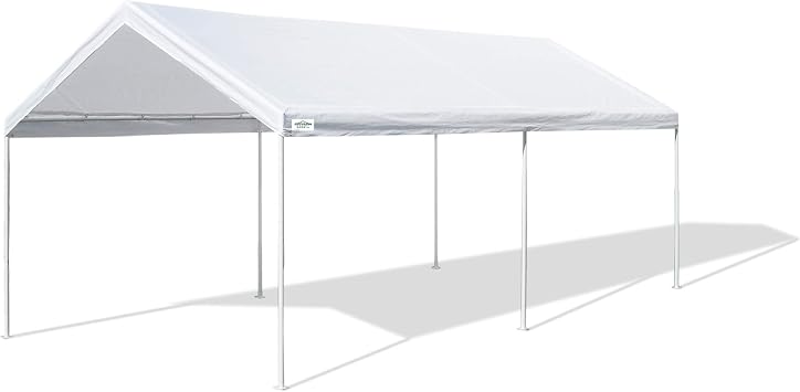 Caravan Canopy D2C20011 Domain Shelters Pro 200 10 x 20 Carport, Upgraded Version, White