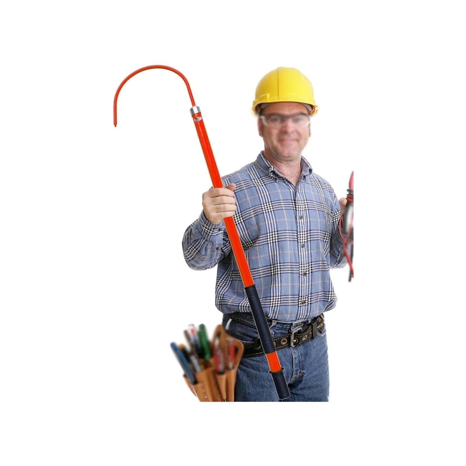 GTHTUHFD Insulated Rescue Hook For Electric Vehicle Repairs 10 Kv 35 Kv 110 Kv 220 Kv High Voltage Rescue Pole Set,Red-1M/39.4IN/3.3FT