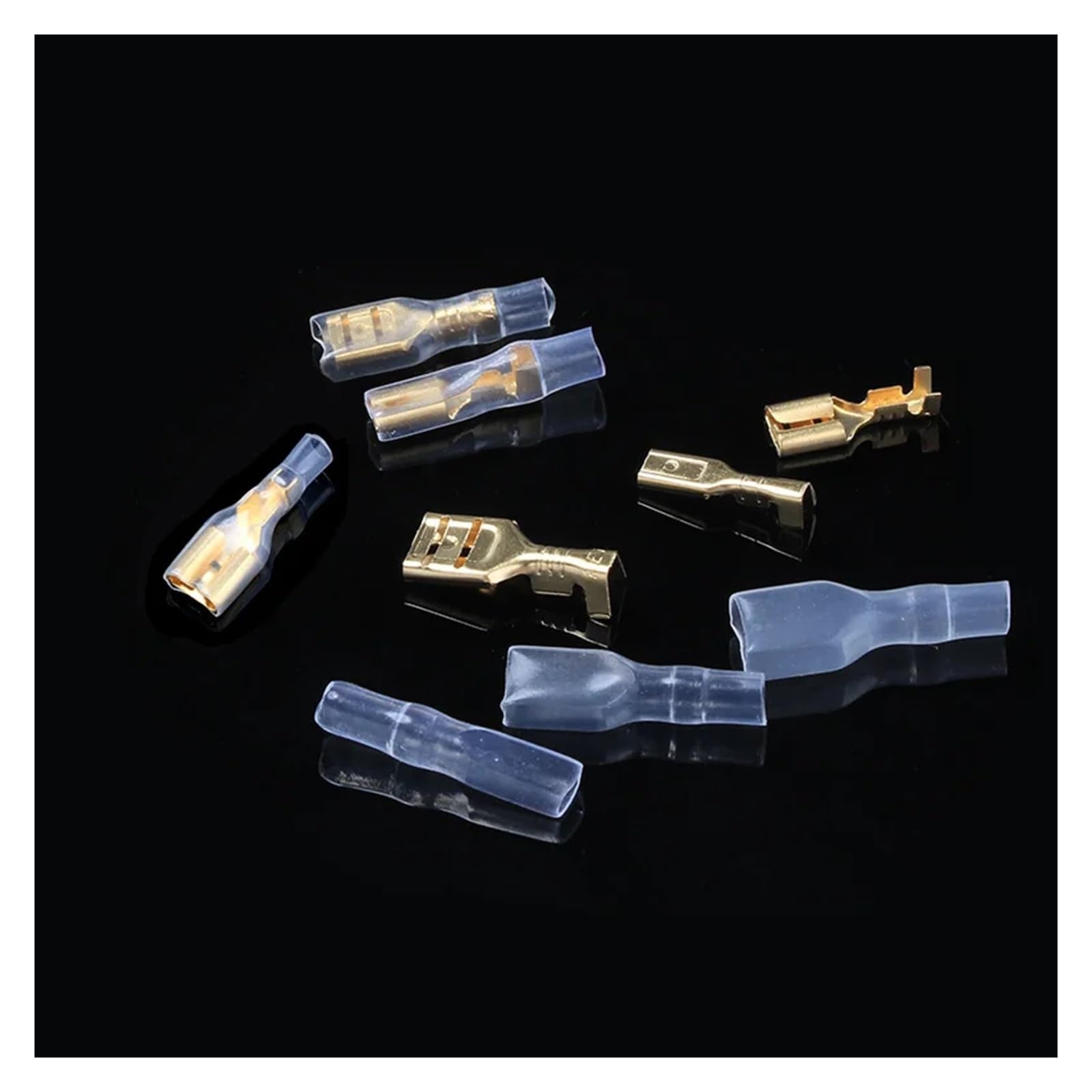 120 terminali a crimpare da 2,8/4,8/6,3 mm, terminali a forcella femmina, connettori per cavi elettrici con guarnizione isolante e guaina isolante.