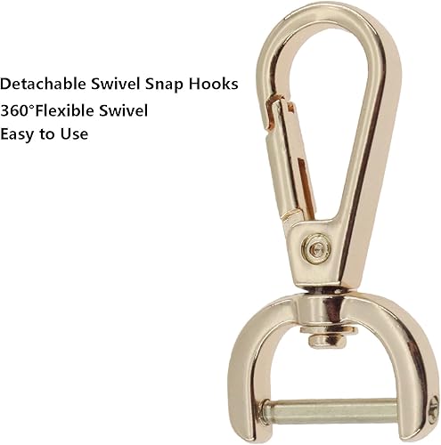 Miniatura 10 de SAFYY - 4 ganchos de cierre giratorio, gancho desmontable con barra de tornillo resistente, anillo en D de 1.5 pulgadas, cierre de pinza de langosta
