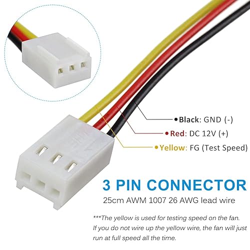 Miniatura 6 de GDSTIME Ventilador de 1.575 in, ventilador de 12 V y 3 pines, 1.575 in x 1.575 in x 0.787 in, enfriador de CPU sin escobillas 4020 (paquete de 2)