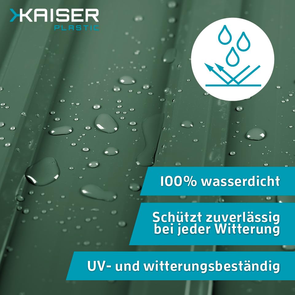 KAISER plastic® Piastre Ondulate Verdi | Piastre Ondulate per Tetto, Tetto Ondulato in Plastica | Piastre per Tetto Impermeabili | Copertura (10, 90 x 117 cm)