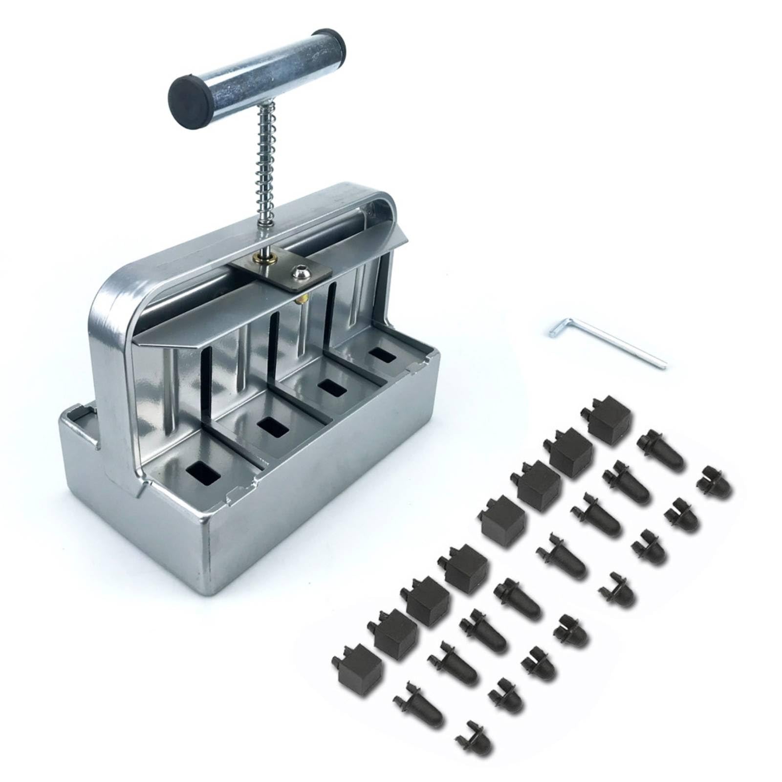 Manual Soil Creatore di Zolle Stampatore per Formatore Blocchi Terriccio con Impugnatura a Asta Centrale in Metallo con Perni Intercambiabili Adatto a Orto Serre Trapianti