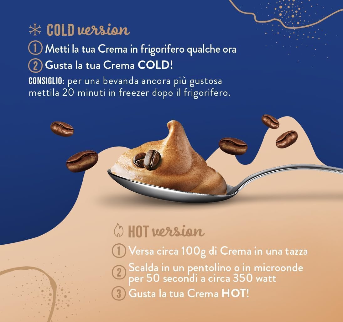 Italian Gourmet Bundle 6x550g Crema Fredda Caffè + Italian Gourmet Polpa – Kalte Kaffeecreme laktosefrei & glutenfrei, trinkfertige Dessertcreme, auch warm genießbar