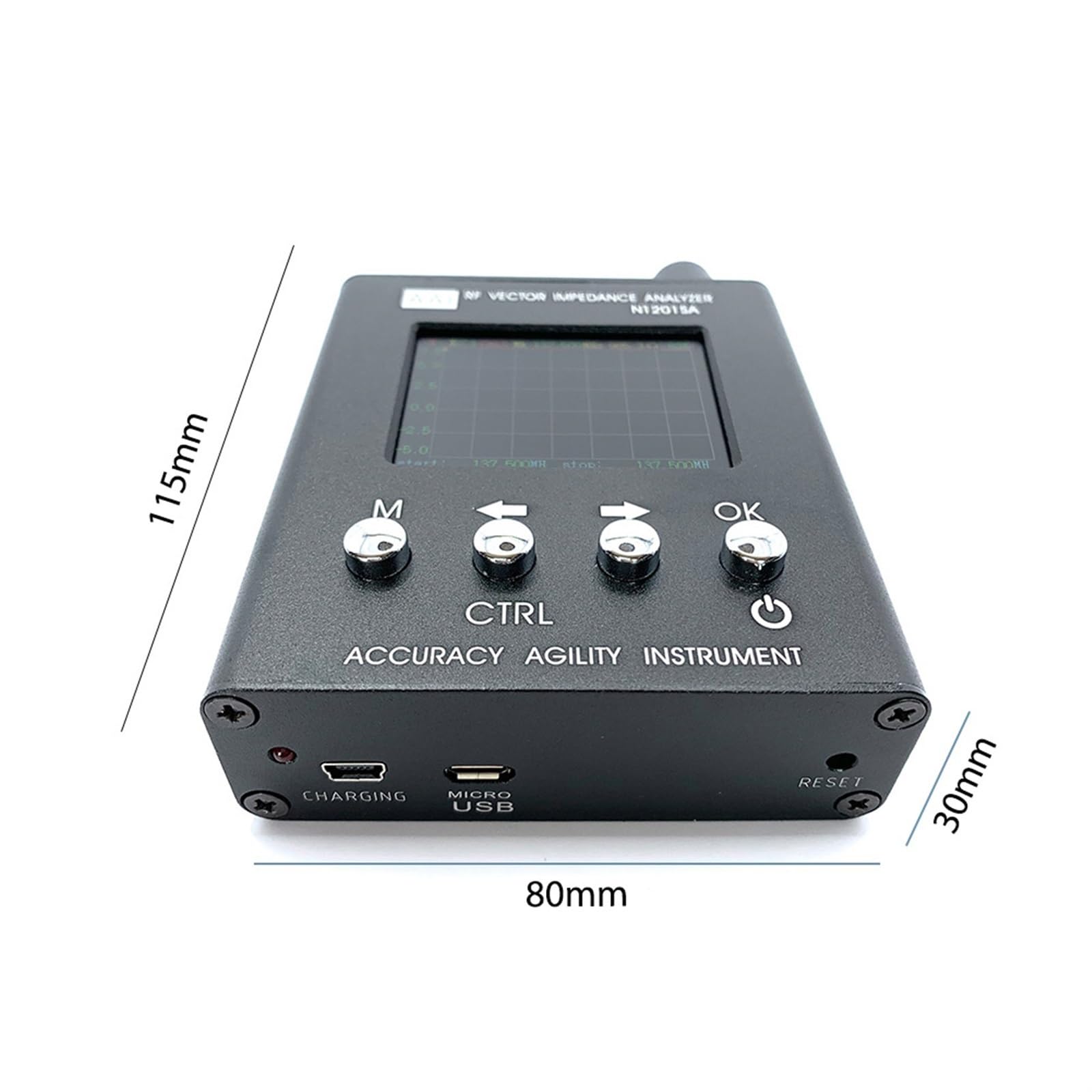 Analizador de Redes vectoriales Analizador De Antena De Espectro RF, 140M-2,7G, Impedancia De Precisión, Herramientas De Prueba De Pantalla TFT De 2,4 Pulgadas
