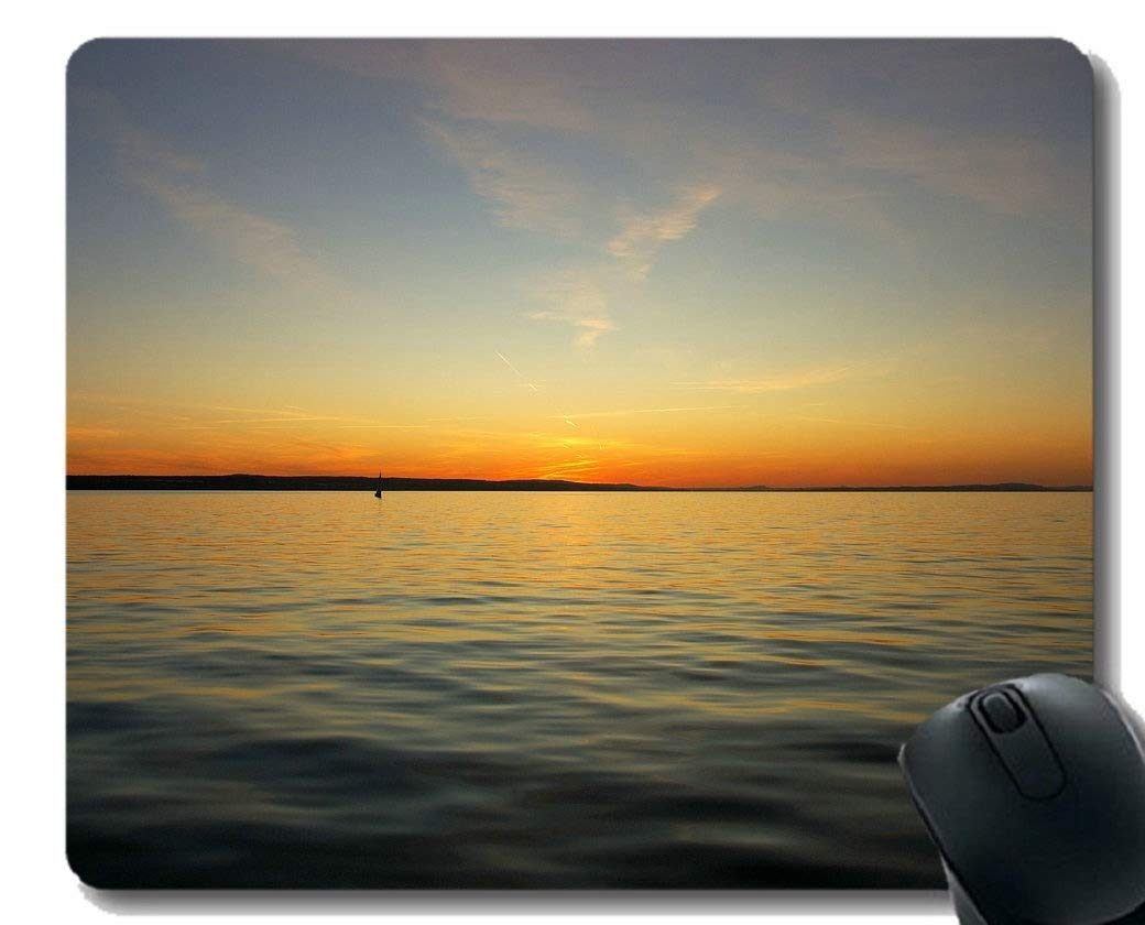 YENDOSTEEN Mouse Pad Anti-Slip,Lake Constance Water Dusk Waters Panorama Sky Office Mouse Pad