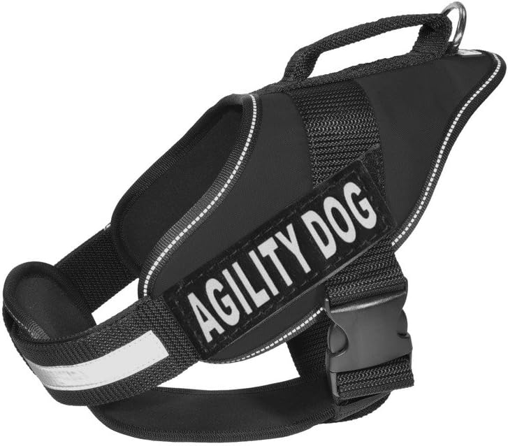 Dogline Alpha Nylon Service Vest Harness with Agility Dog Velcro Patches, X-Large, Red