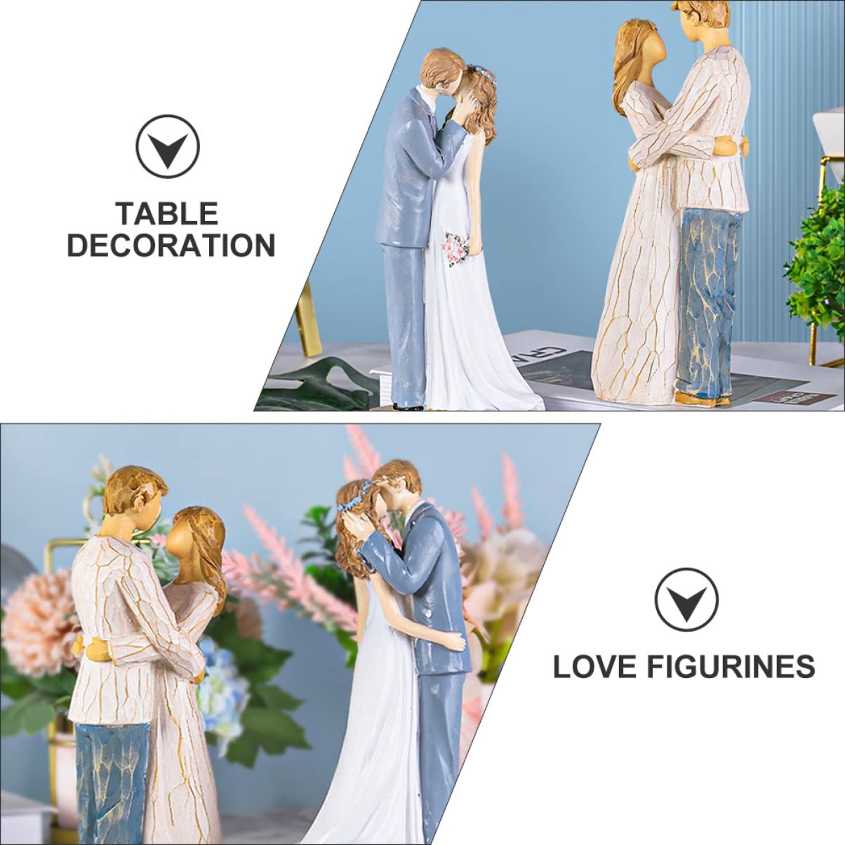 Amosfun Paardeko Hochzeitsschmuck Liebesfiguren Aus Robustem Kunstharz Skulpturen Für Tischdekoration Bruchfeste Skulpturendekorationen Für Romantische Atmosphäre