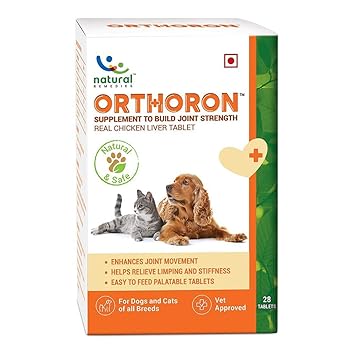 Natural Remedies Orthoron - Supplement to Build Joint Strength, Real Chicken Liver Tablet for Dogs & Cats of All Breeds (28 Tablets)