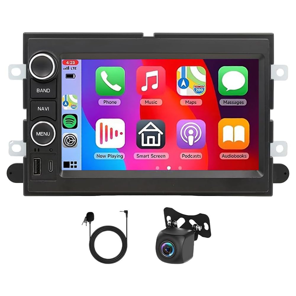 4+64G Android 14 Car Radio Stereo for Ford F150 2004 2005 2006 2007 2008, 4 Core 7" IPS Touch Screen Car Stereo for Ford F150 Wireless Carplay Android Bluetooth GPS Backup Camera WiFi DSP SWC FM/RDS