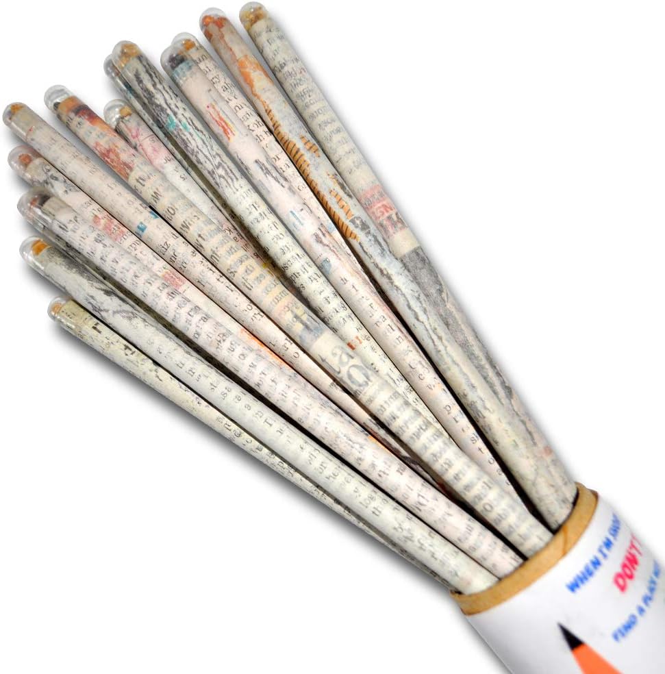 Chipbeys Upcycled Newspaper Seed Pencils Ecofriendly Pack of 15 Pencils