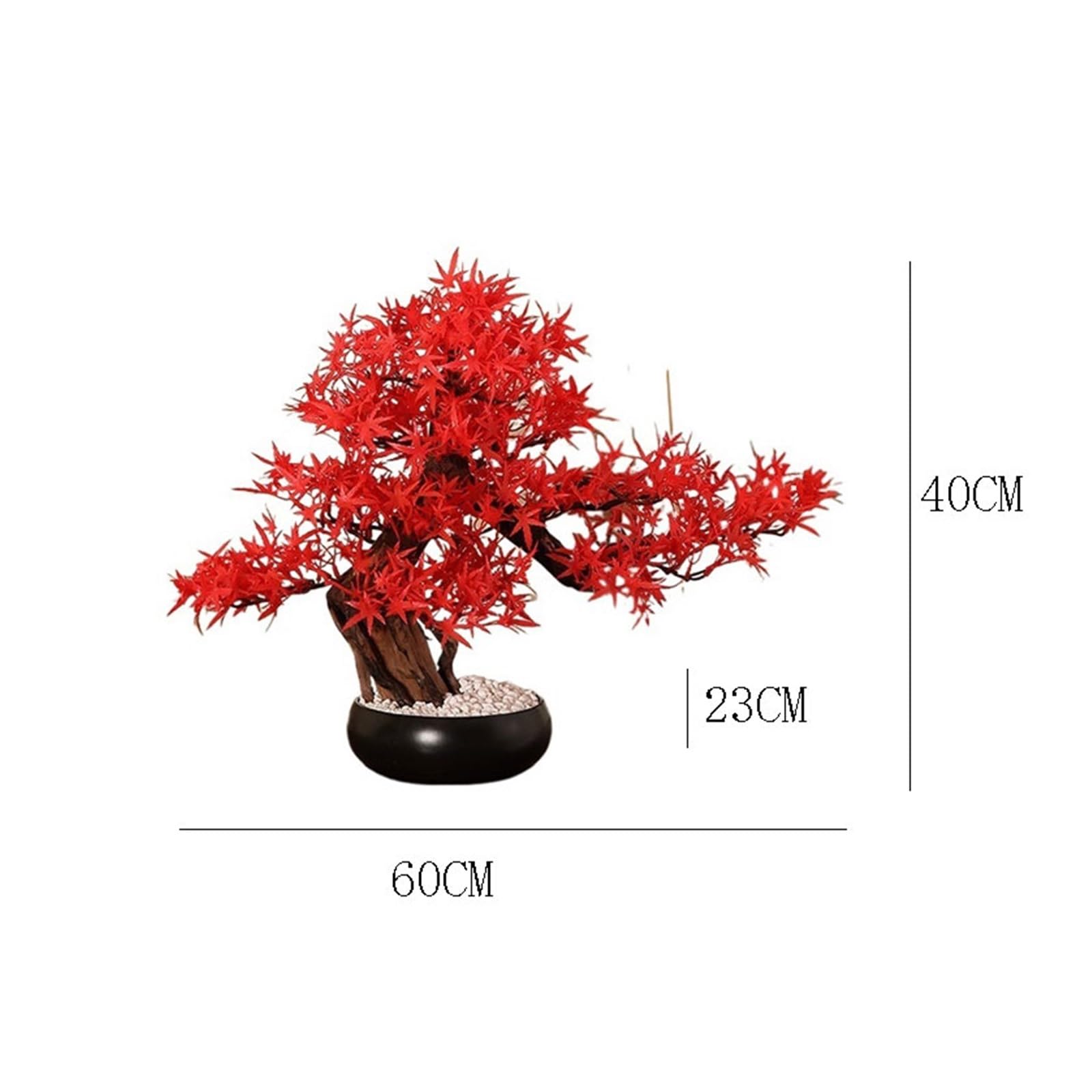 Fałszywa roślina Sztuczne drzewo Bonsai, fałszywe czerwone sztuczna roślina doniczkowa na biurko w sypialni domowej