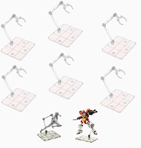 6 piezas de soporte para figuras de acción HG144, base de exhibición, soporte para modelo de muñeca compatible con HG RG SD SHF Gundam 144 Toy Clear