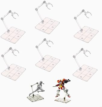 TSY TOOL 6 Pcs of HG144 Action Figure Stand, Display Holder Base, Doll Model Support Stand Compatible with 6" HG RG SD SHF Gundam 1/44 Toy Clear