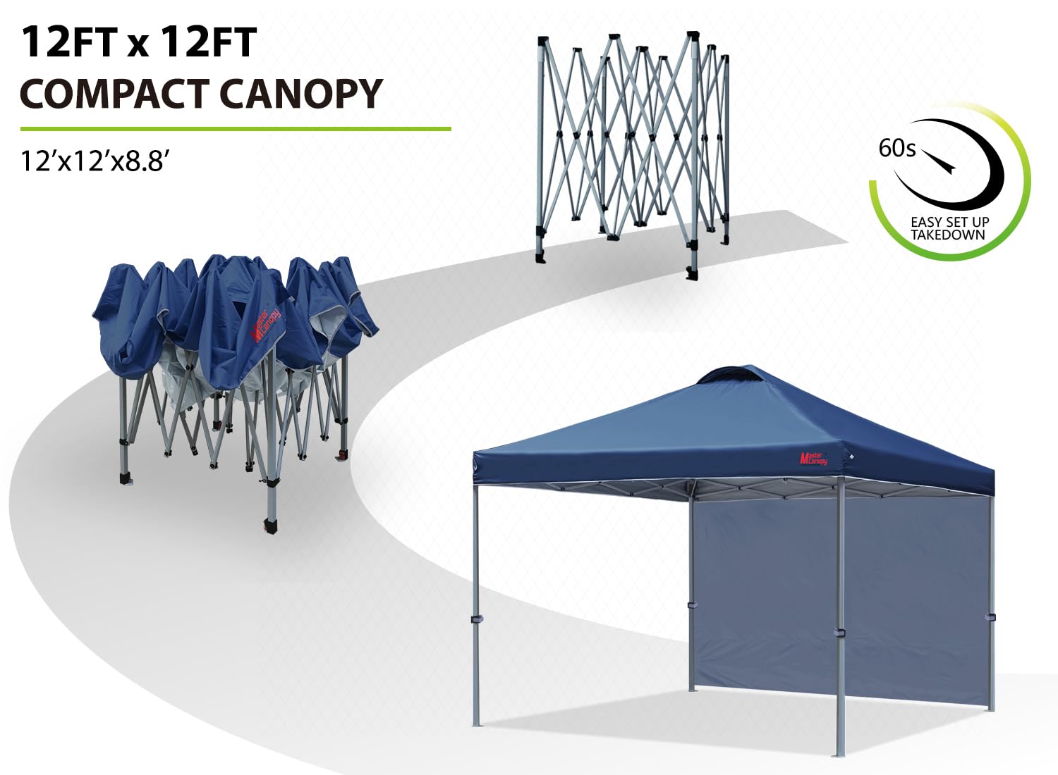 YITAHOME Gazebo Pieghevole Istantaneo 3 X 3 M - Pieghevole - Con Borsa Con Ruote Per Patio Mercati Spiaggia Grigio 95482953