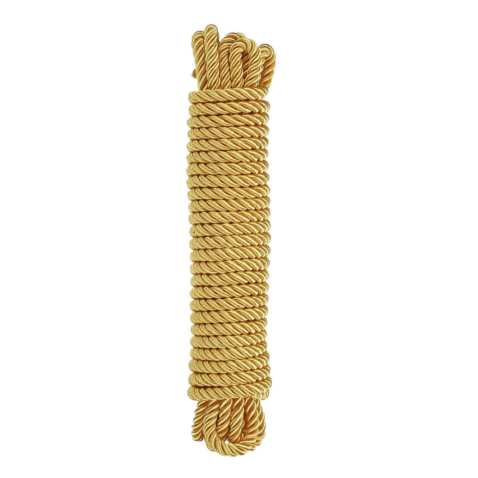 Rebower Twisted Trim Cord Rope, 8mm x 10m Nylon Trim Cord Rope Thread String Rope Cord Braid Trim [for Sewing Home Decor Crafts] - 0.3 Inch/Golden