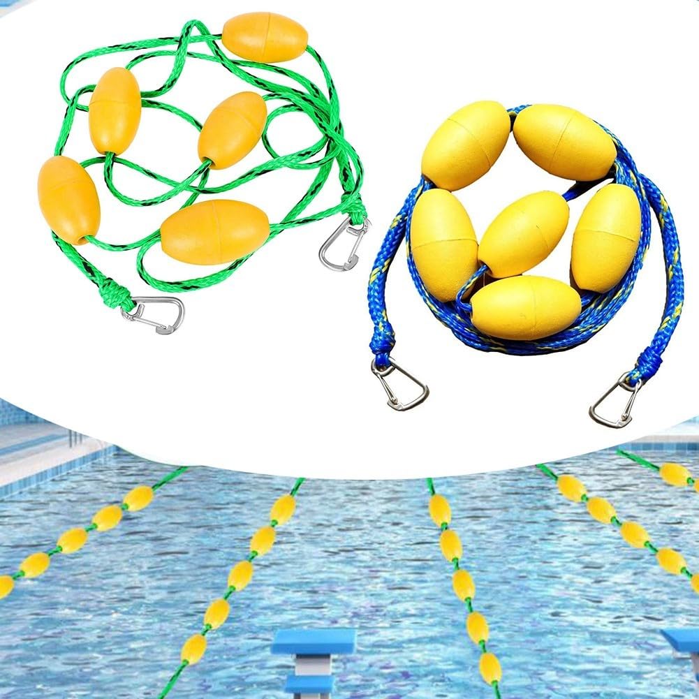 Schwimmbad Bahnenleine Sicherheitsseil 5M/16ft Trennleine Mit 5 Schwimmkörpern Für Pool UV-Beständig(Green Black)