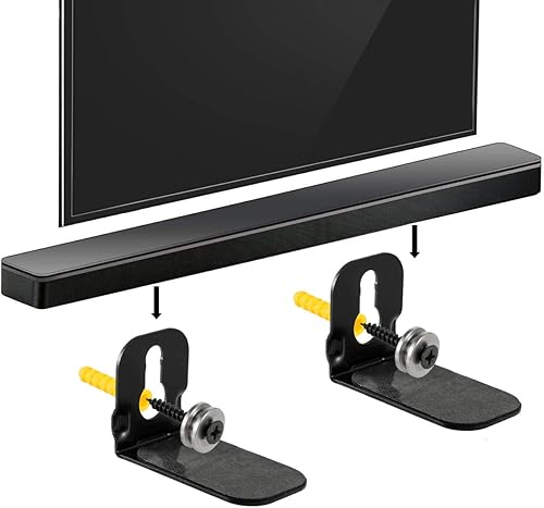 Miniatura 5 de Yimaut Wall Mount Bracket for JBL Bar 5.1 / Bar 3.1 / Bar 2.1 / Bar Studio Soundbar, 2 Pieces Black Sound Bar Brackets Holder + Screws + Metal