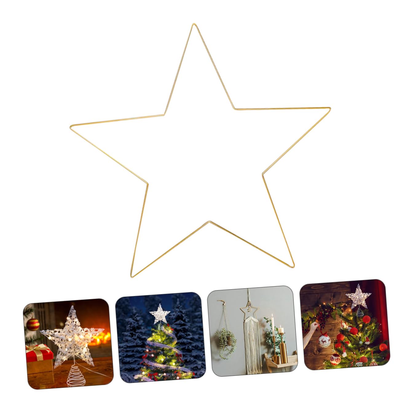 Alipis Decorazione a Forma di Stella a Cinque Punte in Metallo Dorato, Robusta e Sicura, Ornamento Appendibile per Decorazioni Festive, per Ambienti Interni