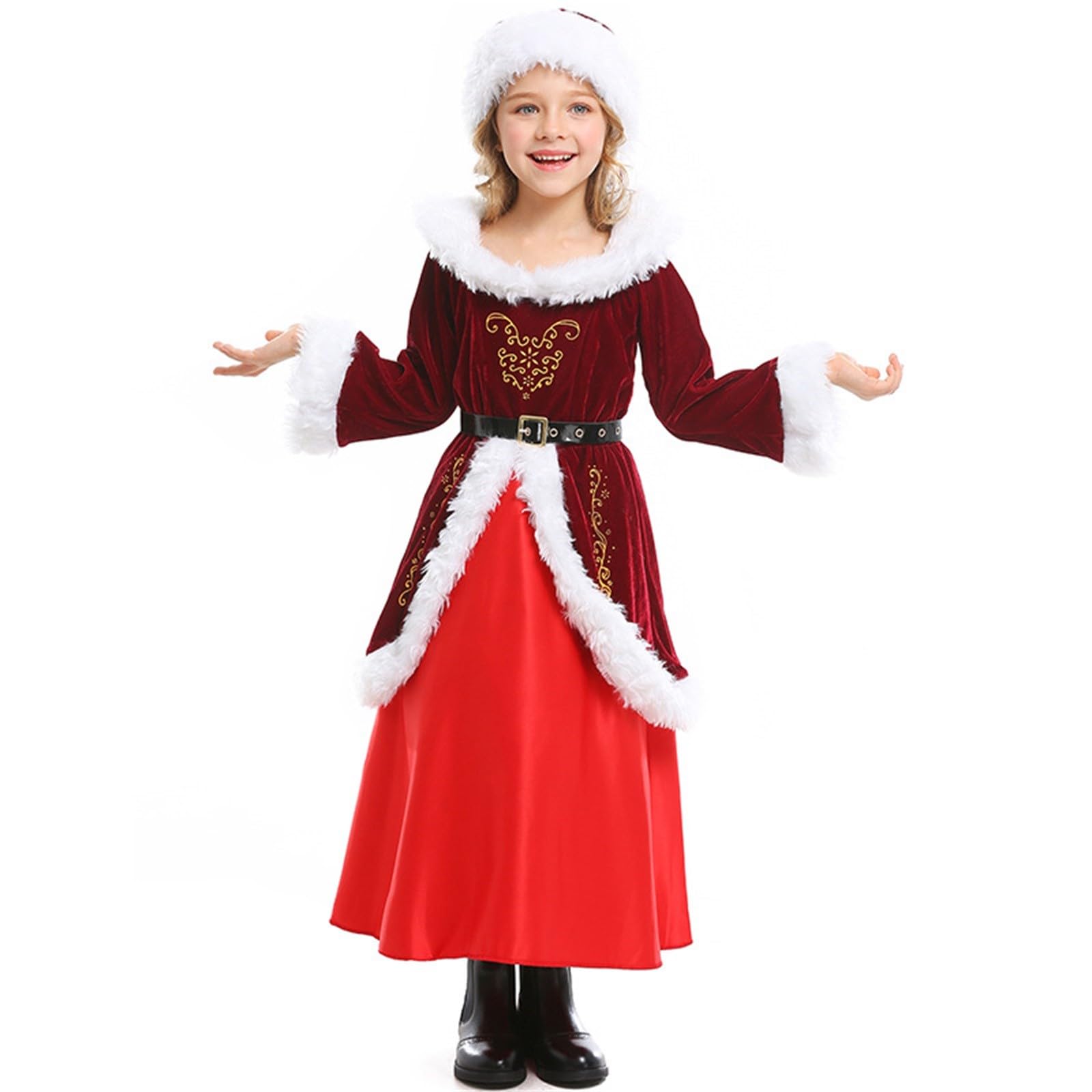 Robe de Noël fille confortable et douce qui ne gratte pas