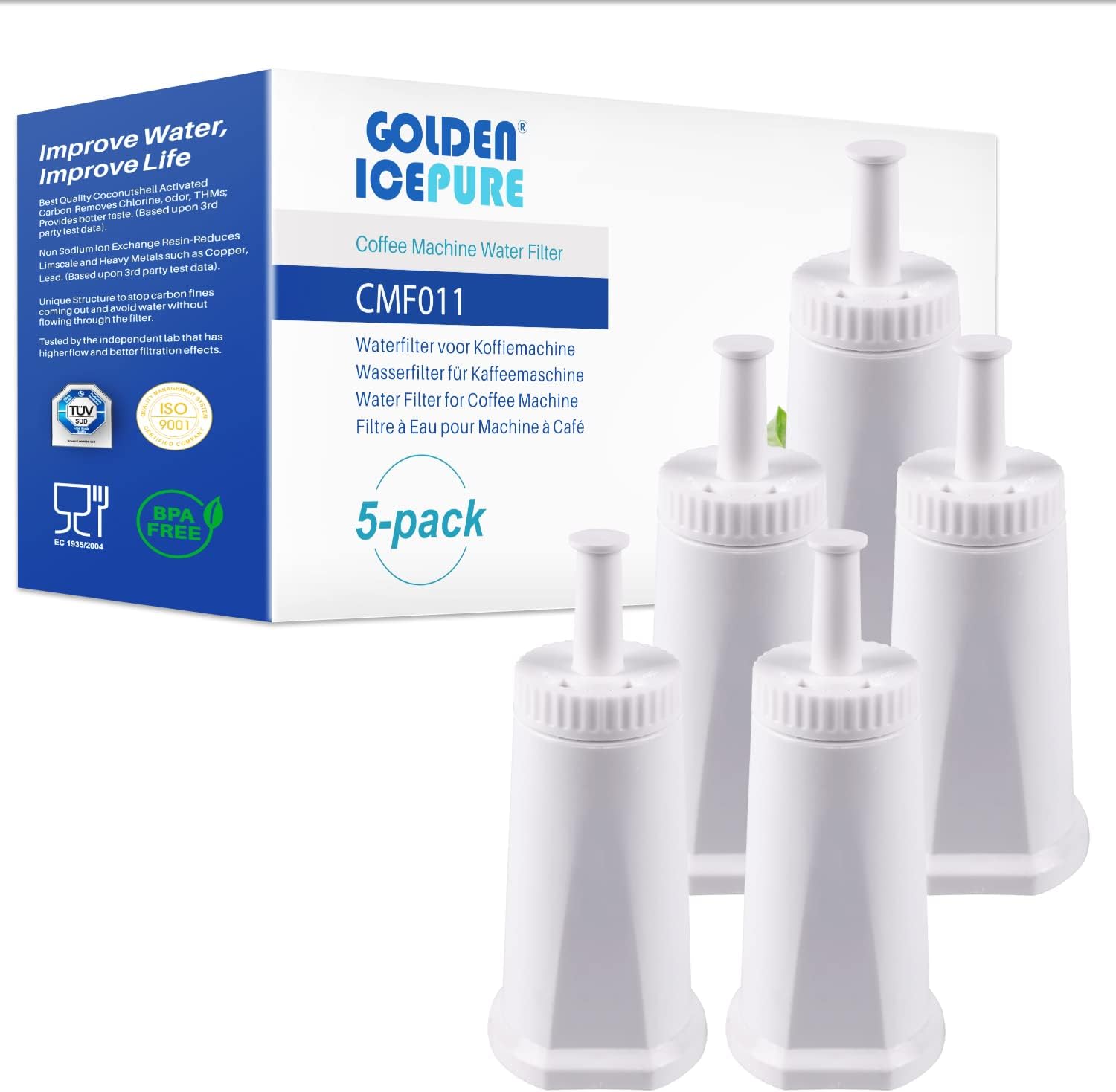 ARETHONE Wasserfilter für Kaffeemaschinen Ersatz, 4 Stück TÜV SÜD