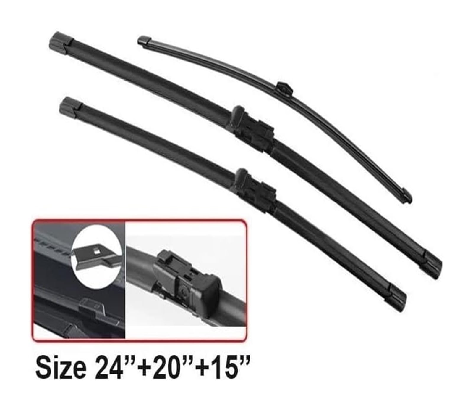Auto Limpiaparabrisas Juego Para Q5 FY SUV 2017 2018 2019 2020 2021 2022 2023 Accesorios Para Coche Escobillas Limpiaparabrisas Delanteras Traseras 24" + 20" + 15"