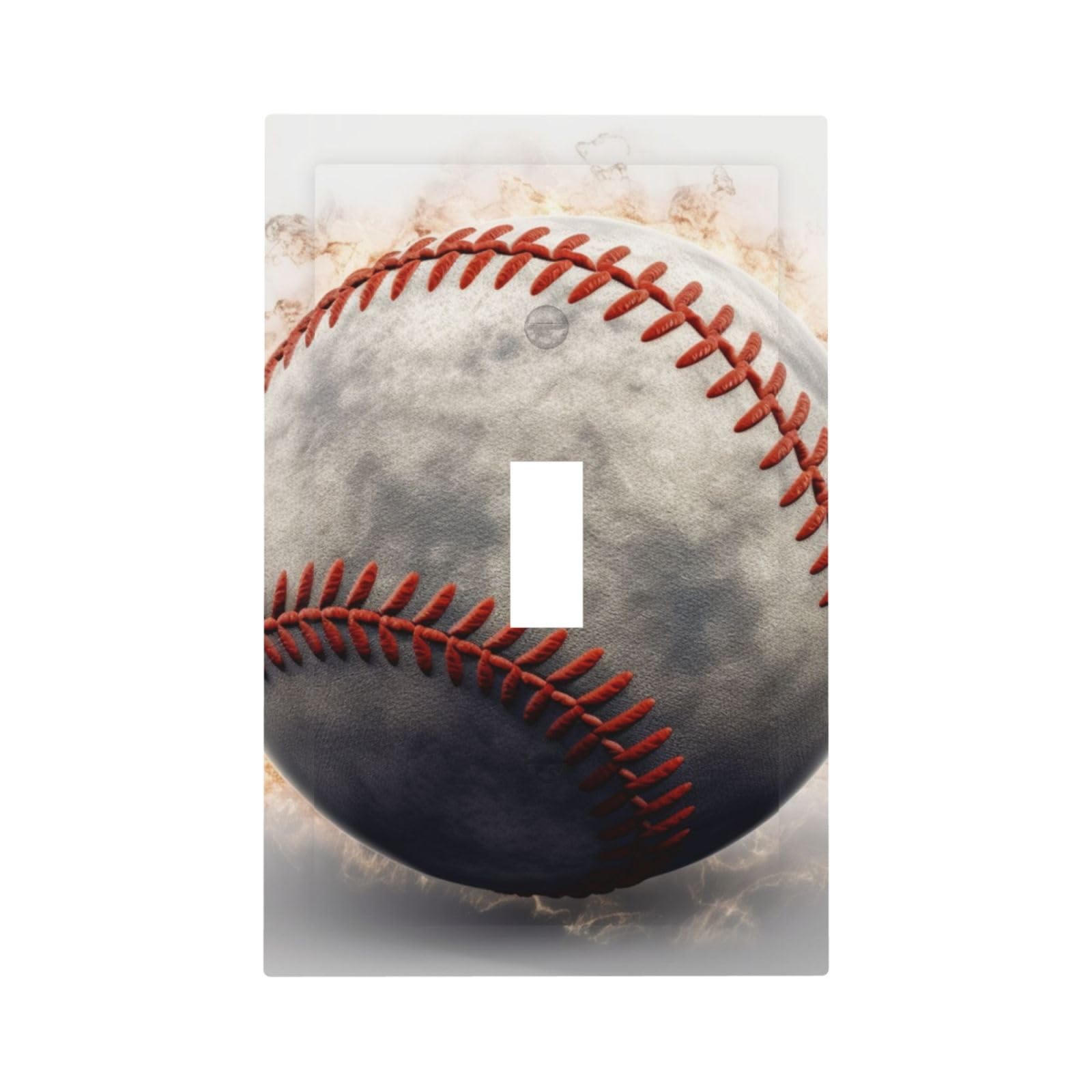 1-Gang Decorator Wall Plate baseball Light Switch Cover Single Gang Receptacle Outlet Wall Plate Mid Size 5" x 3" Wallplate Unbreakable Polycarbonate Outlet Faceplates Covers