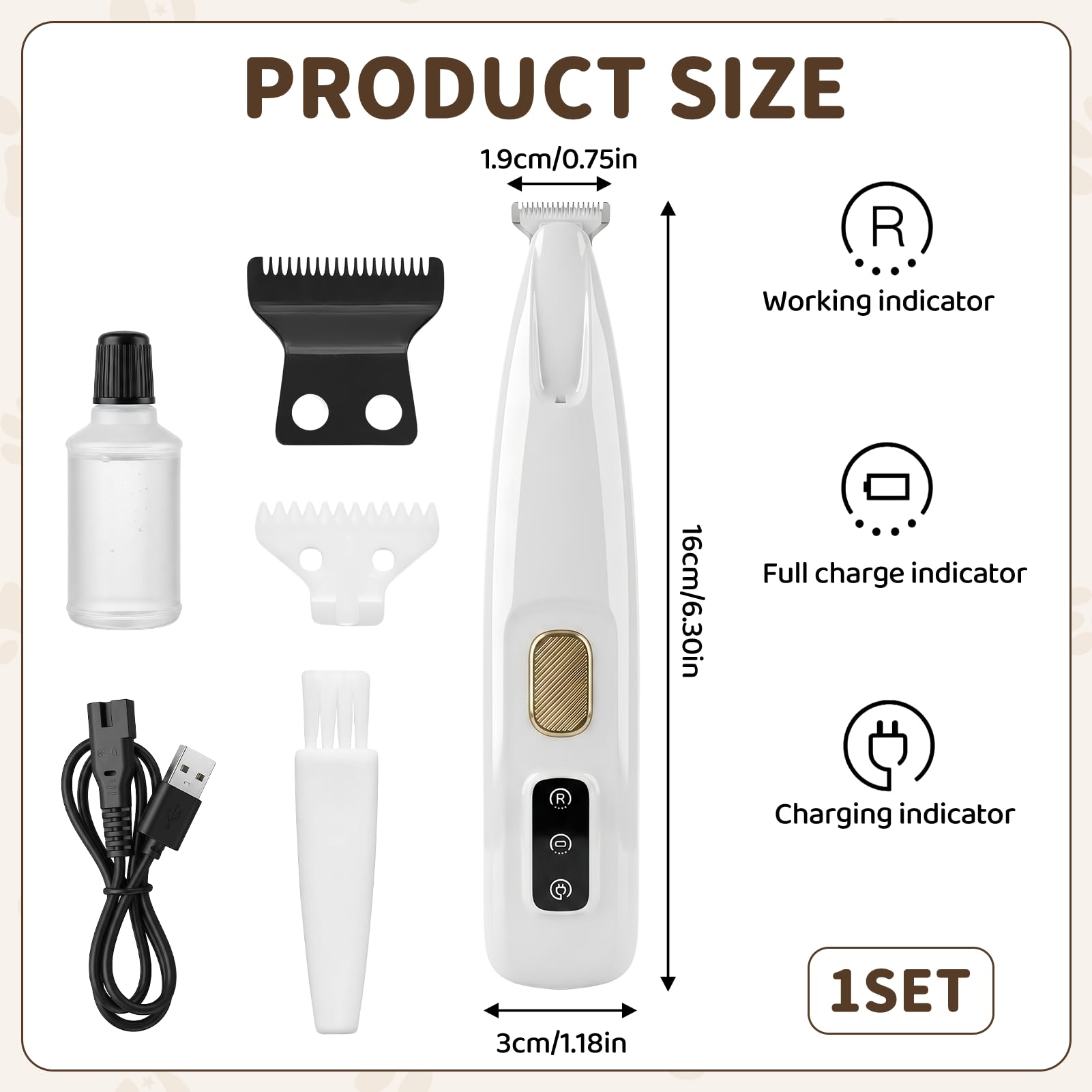 Tondeuse Chat et Chien Silencieuse, Tondeuse Pour Chat Poils Longs Noeud, Coupe Poils Animaux Rechargeable USB, Lames Sûres Pour Pattes et Zones Sensibles