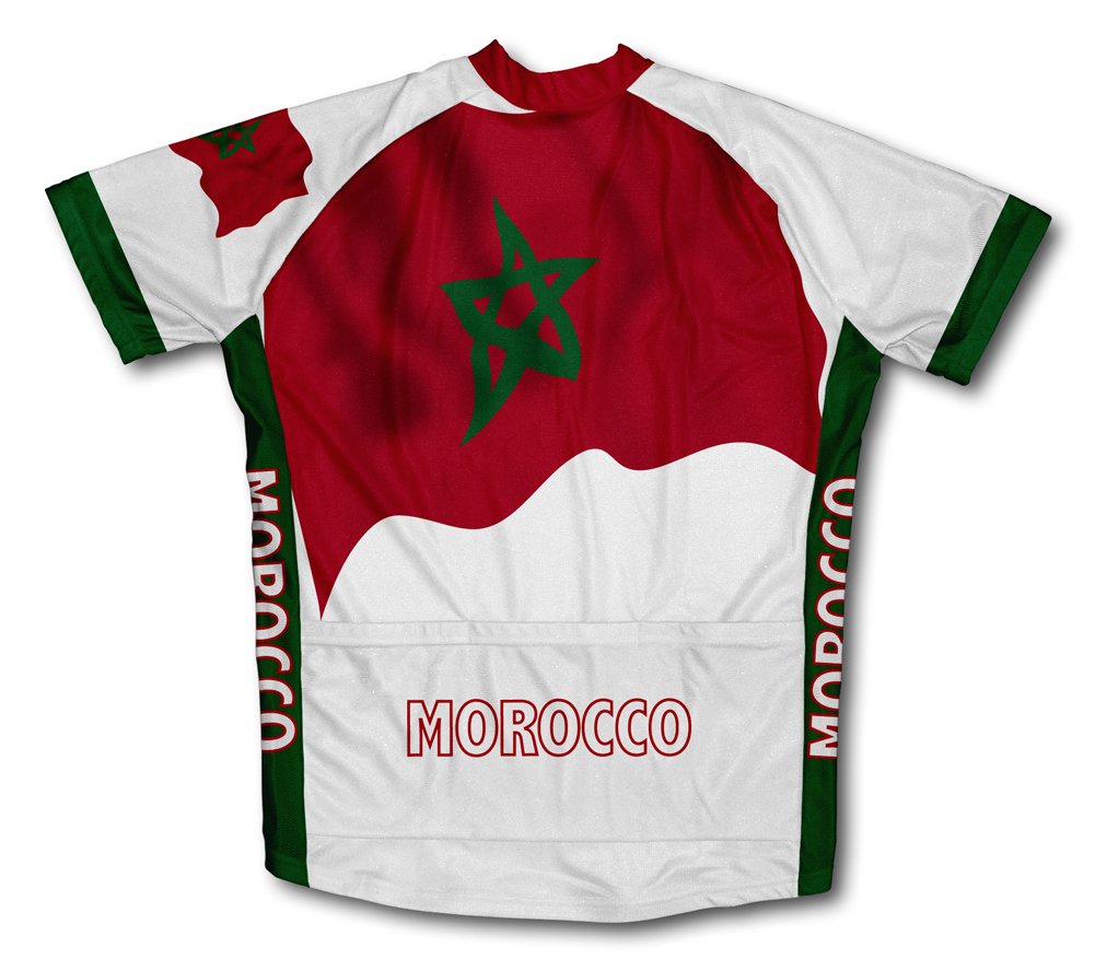 ScudoPro Morocco Flag Short Sleeve Cycling Jersey for Men - Size 4XL