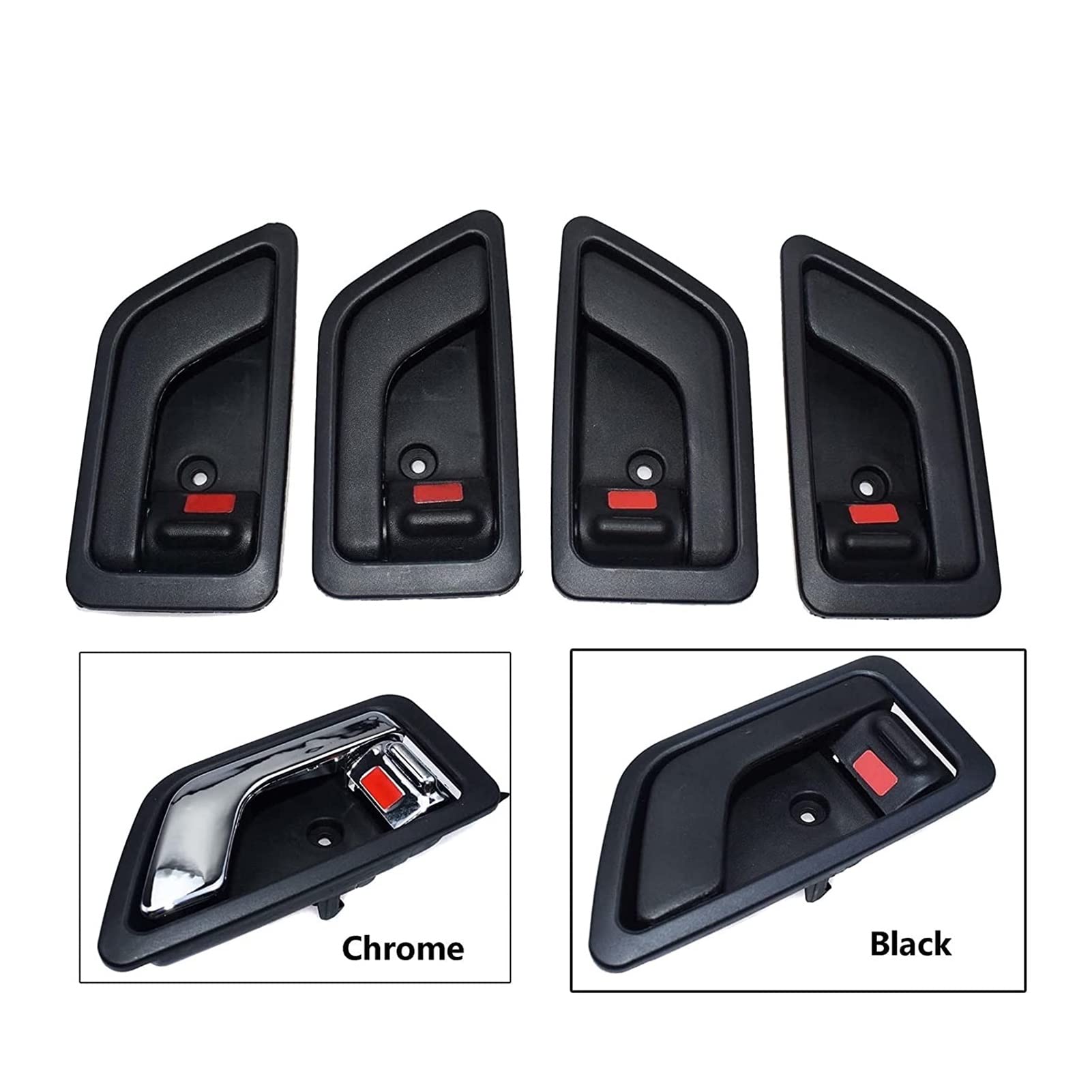 Maniglia Interna Porta Sinistra Per Hyundai Getz Hatchback 2005-2011, Anteriore E Posteriore, In ABS Nero, Con 2 Clip, Sostituzione Diretta - 2