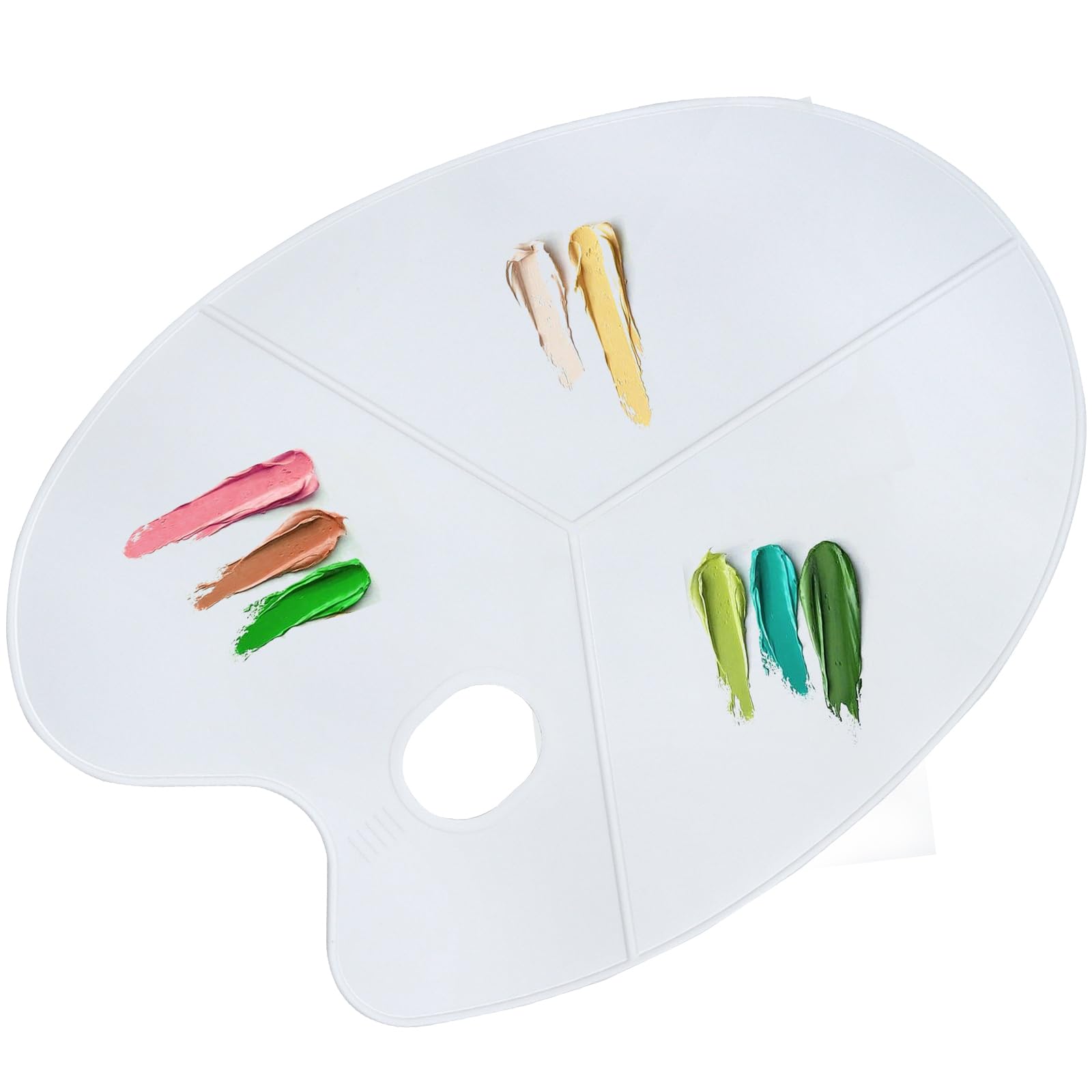 Roellgs 2pcs Paint Palette for Acrylic Paint ，39x28 cm ， Ideal Artist Palette for Acrylic Paint and all waterbased Paints – White Painting Palette with Hole for Thumb