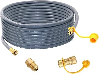 Upgraded 36 Feet 1/2 Inch Natural Gas Hose propane hose extension kit with quick connect fittings fit for weber grill gas conversion kit BBQ, Pizza Oven, Patio Heater and More NG Appliance - CSA