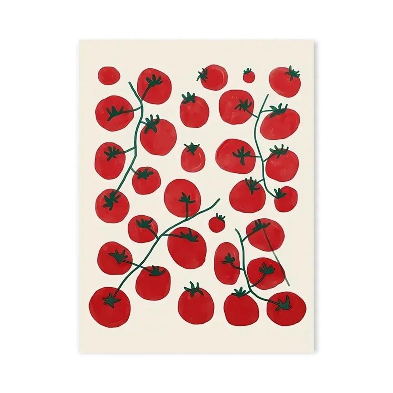 Byambd A Esthetic Pictures Food Tomato Chilli Strawberry Cartoon Poster Prints Wall Rt Vintage Eclectic Italian Canvas Painting Kitchen Bedroom Decor(,40X60cm)