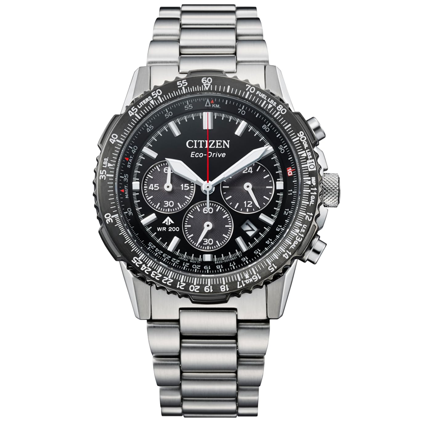 Citizen Promaster Air Navihawk Armbanduhr Eco-Drive Solar Chronograph mit Edelstahlband