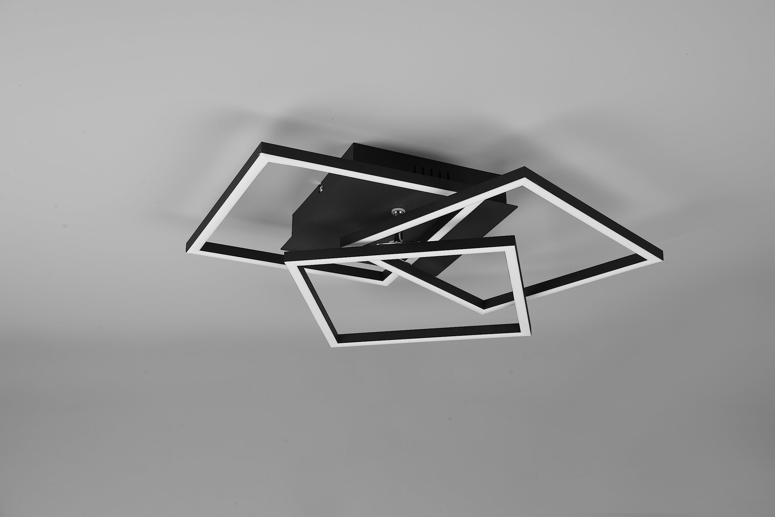 Reality, Plafón, Mobile incl. 1 x LED,SMD,27,0 Watt,2700-6000K,3200 Lm. Plástico, Blanco, Cuerpo: Metal, estera negra A:39,0cm, L:42,0cm, A:10,0cm Mando a distancia,Regulador integrado,Pivotante,