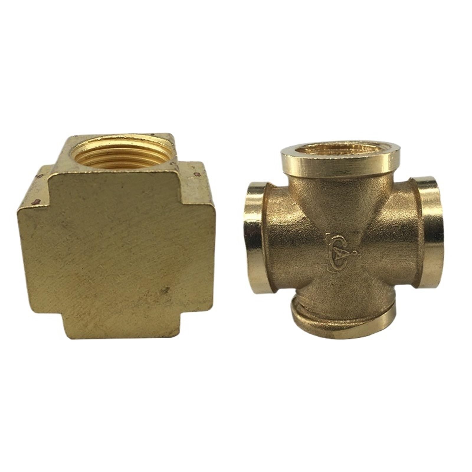 Conector de cobre tornillo interno cuatro vías 2 puntos 4 dientes 3 cables cuadrados 1 punto G1/8/4/2 tubería de agua 1 Uds(Internalscrewfour-way04)