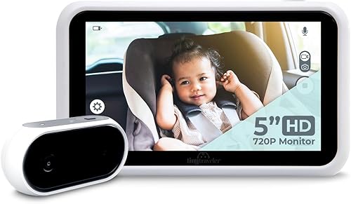 Tiny Traveler Monitor de bebé Kit básico pequeño (TT002WA) blanco Cámara inalámbrica para bebé con sonido, visión nocturna automática HD 720p 5