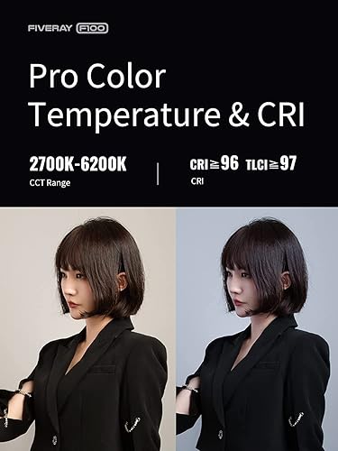 Miniatura 7 de ZHIYUN Varita de luz LED F100 RGB de 100 W con adaptador de corriente, iluminación de fotografía portátil regulable para conferencias de estudio