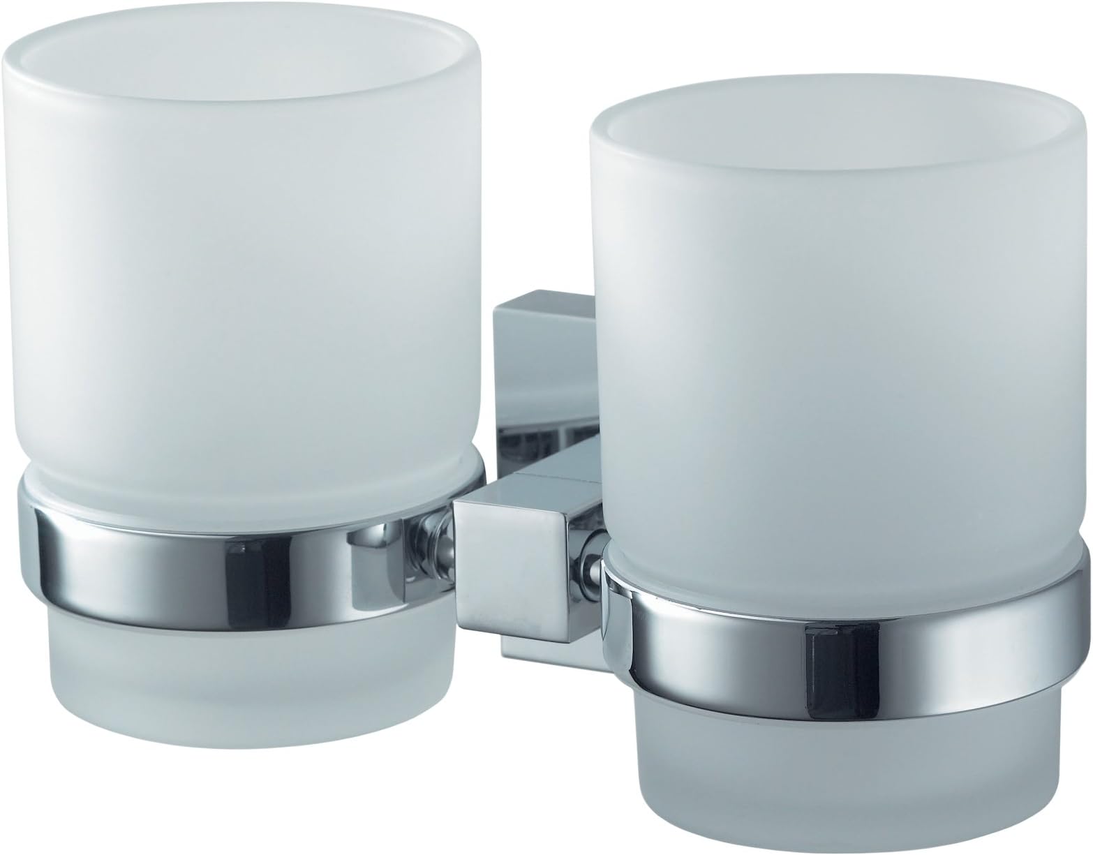 Haceka Mezzo 1117098 Stainless Steel and Zinc Alloy Double Glass Holder, Silver